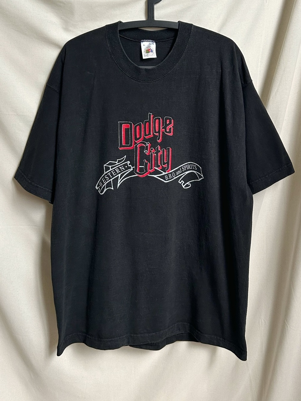 90s Vintage Dodge City restaurant t-shirt ironic promo "Smouldering Passions"